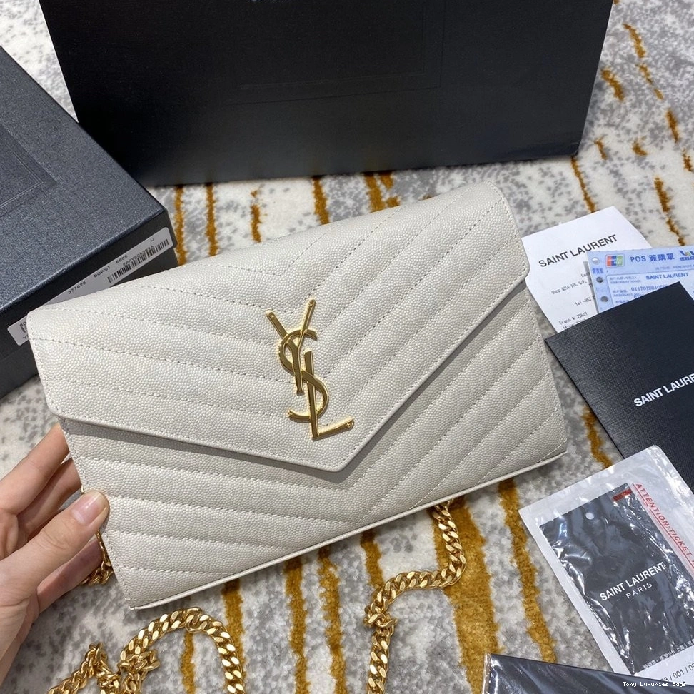 Tony Luxuries MATELASSÉ CASSANDRE YSL CHAIN WALLET 0708